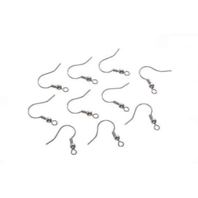 Earring Hooks: Surgical Steel, 1 inch, 20 pieces