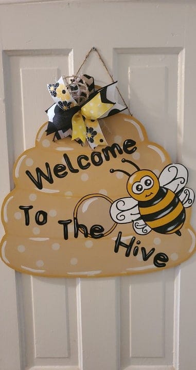 Bee Hive Door Hanger Blank