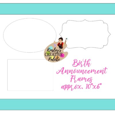 Birth Announcement Frame Door Hanger Templates (Downloadable)