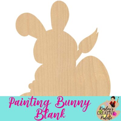 Painting Bunny Door Hanger Blank