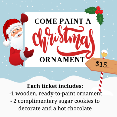 Dec. 19, 2022 10 a.m. CST Christmas Ornament Painting Ticket