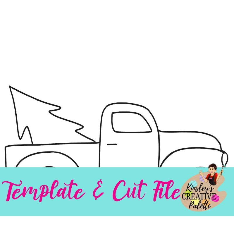 Christmas Truck Template and Blank