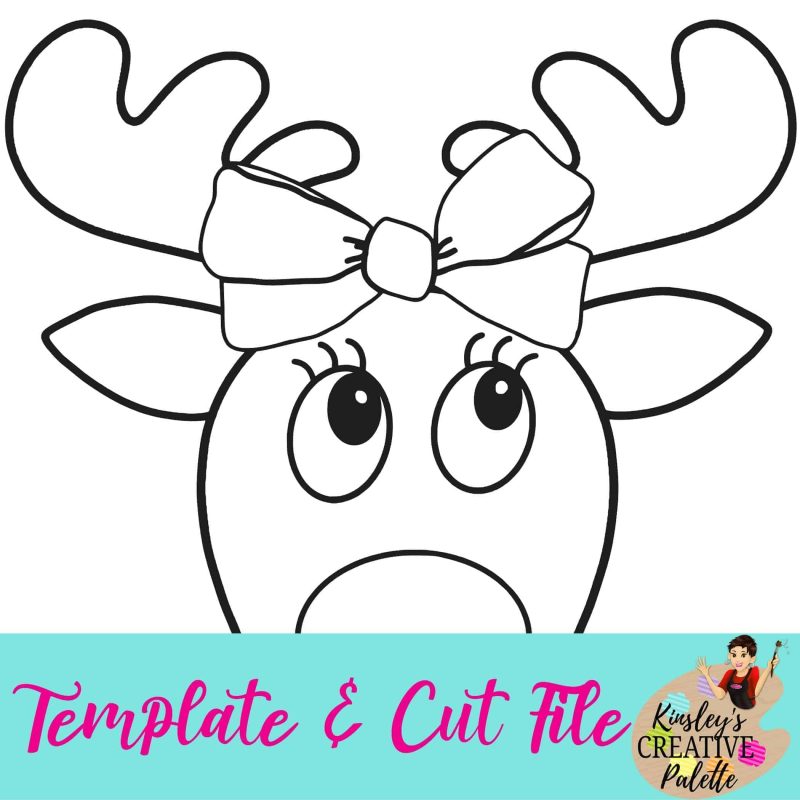 Girl Moose Template and Cut File