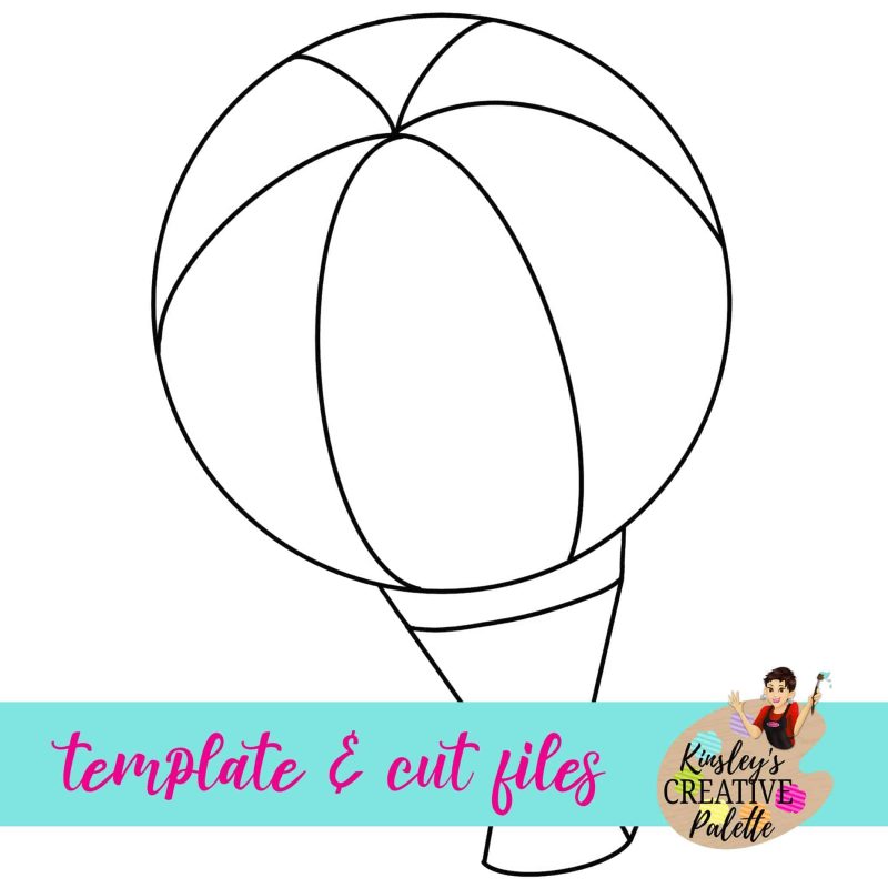 hot air balloon template and cut file preview