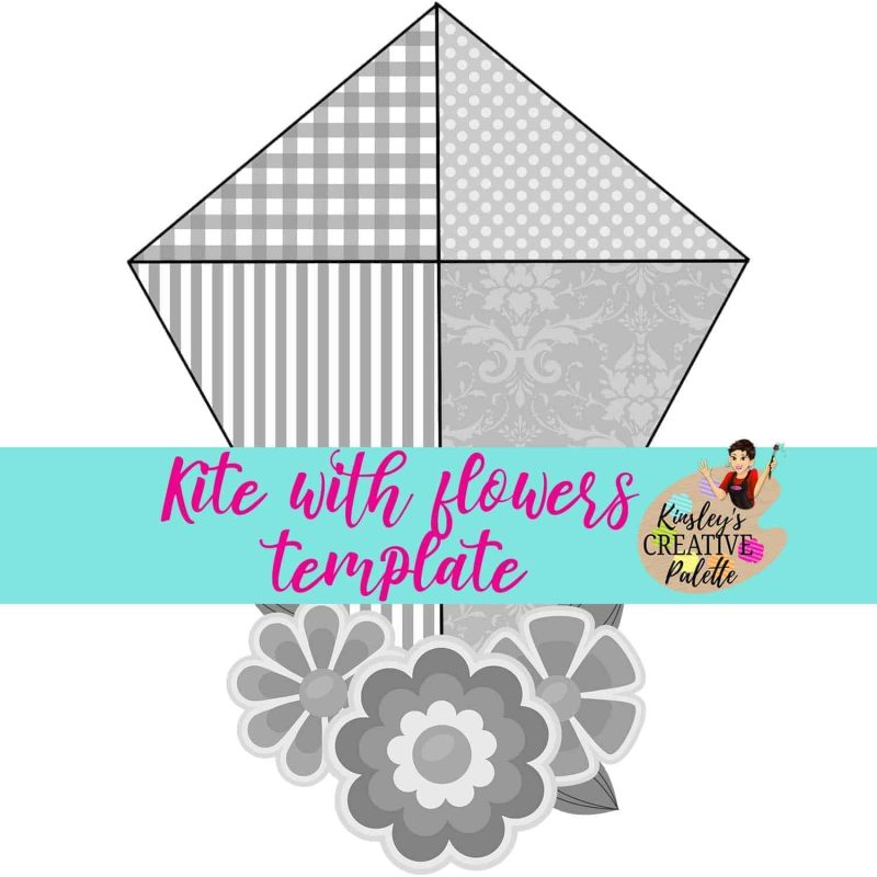 kite with flowers template