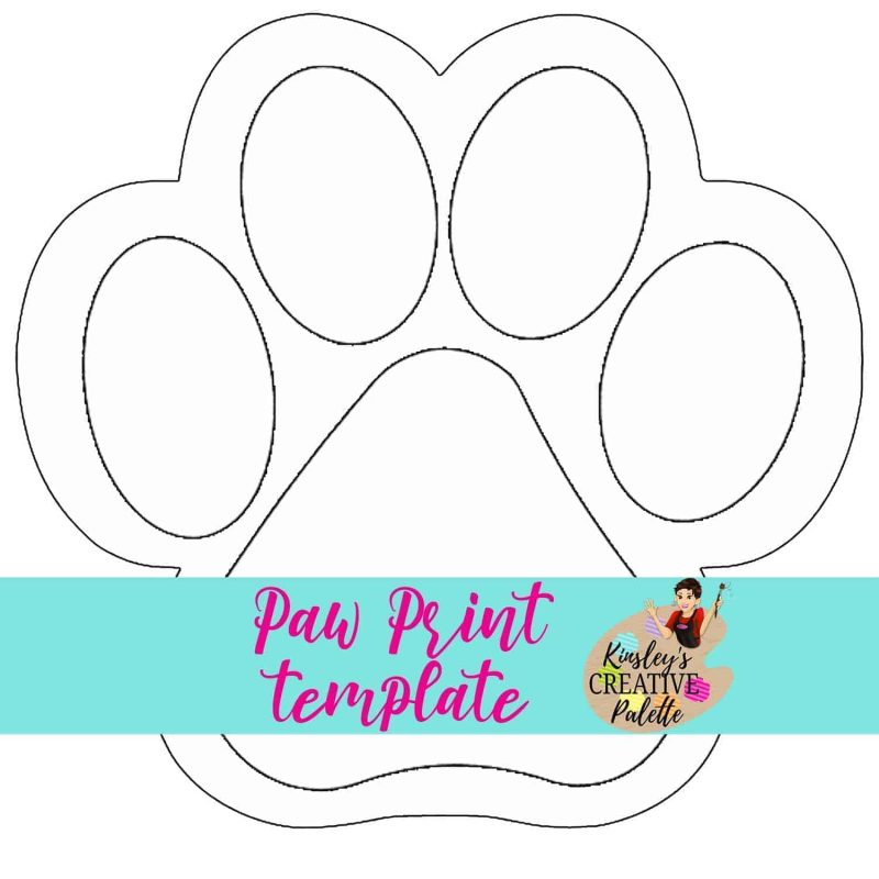 paw print template preview