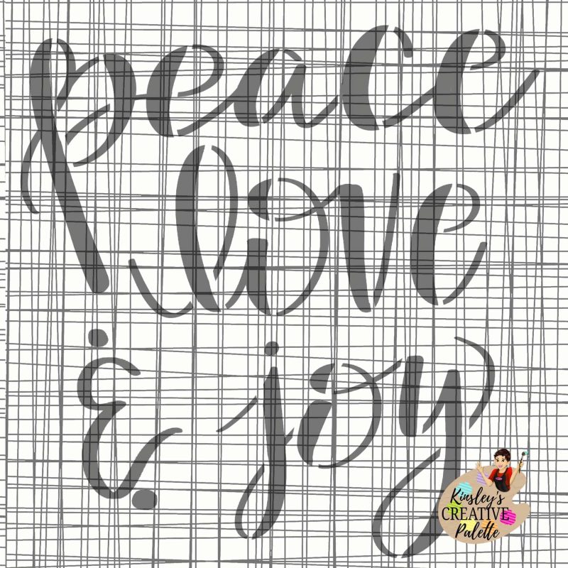 peace love and joy stencil preview